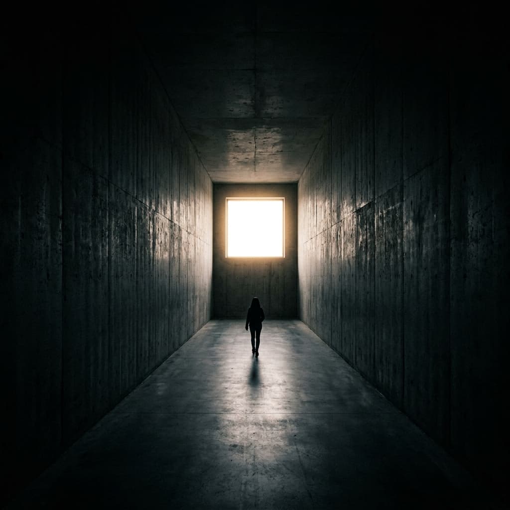 Light corridor representing vision